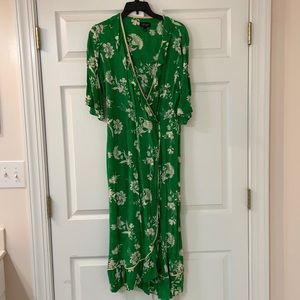 1940’s style wrap dress with covered buttons